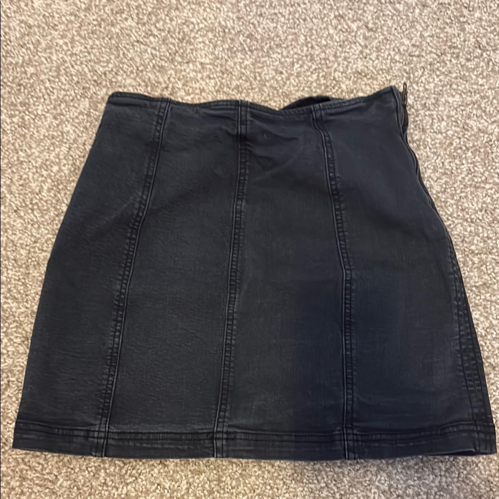 Classic Black Denim Skirt